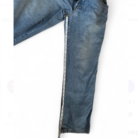 Vintage Faconnable Nostalgic Dungarees Heavy Denim Blue Jeans - Picture 8 of 12